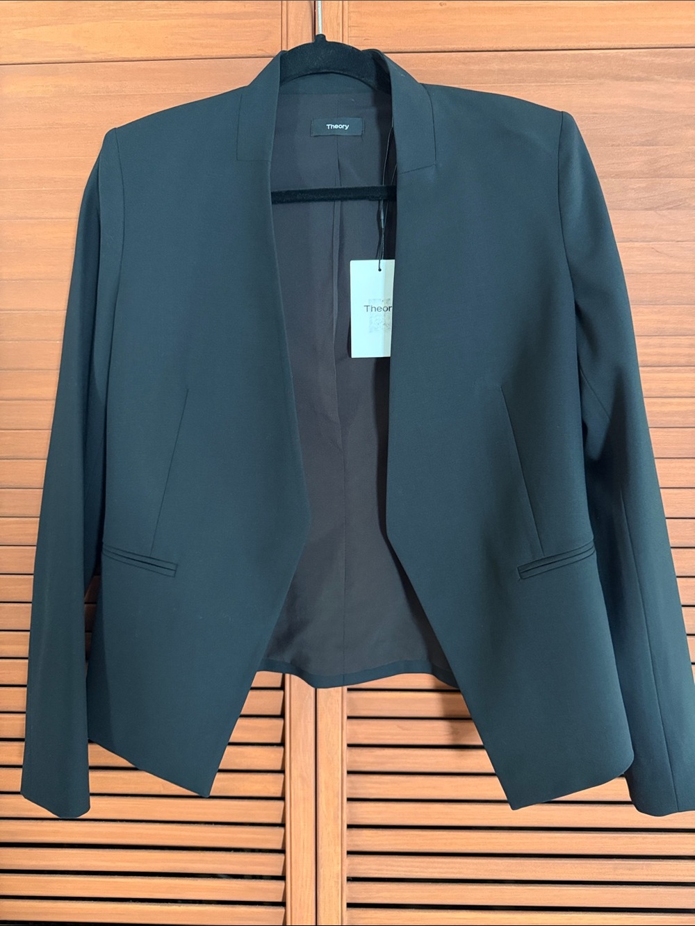 Theory Black Open-Front Women's Blazer Jacket NWT SZ8